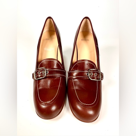 Coach Loafers Katrina Leather Pump Heels Made in Italy - Picture 2 of 11